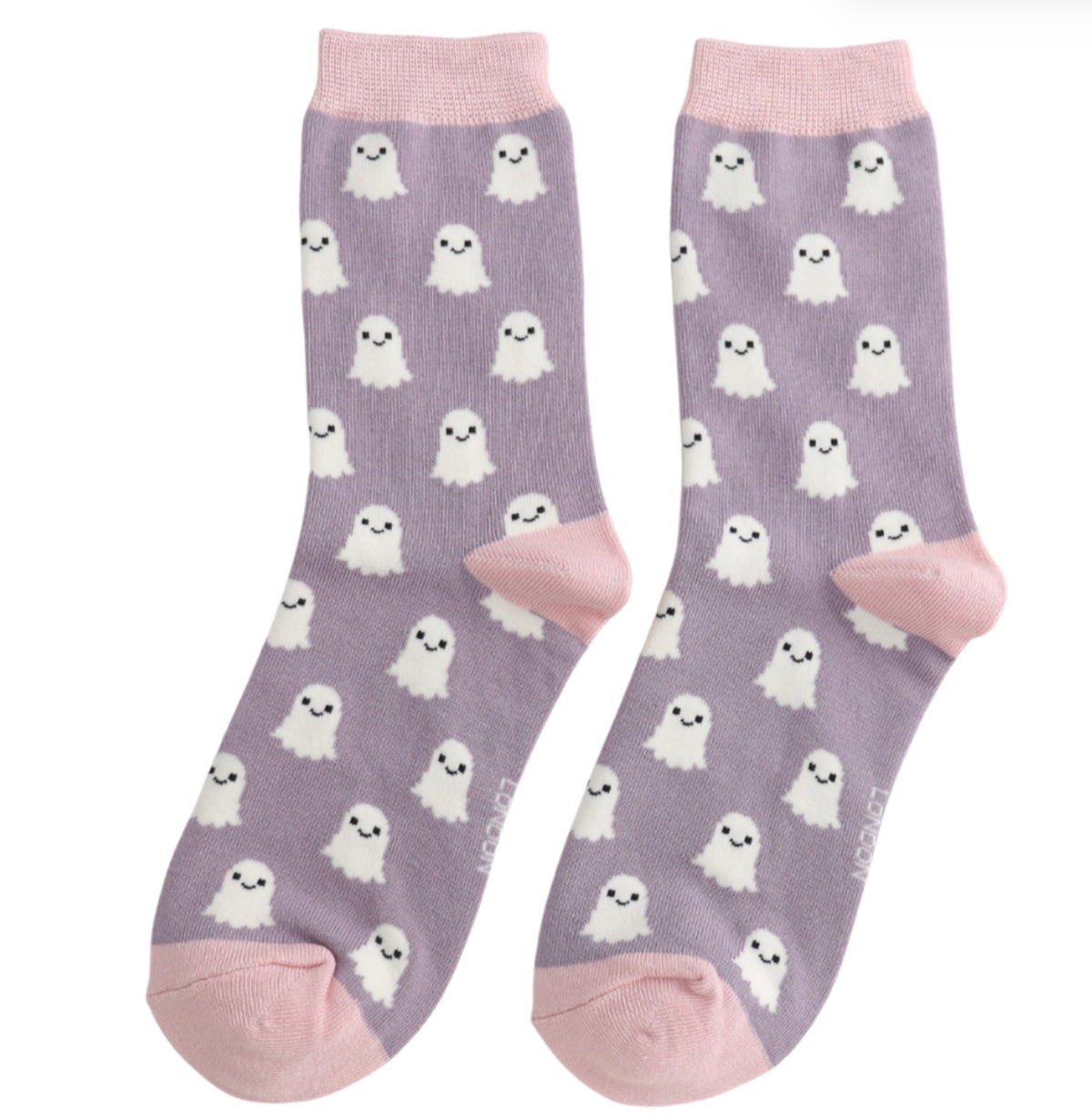 Miss Sparrow Friendly Ghosts Socks Lavender