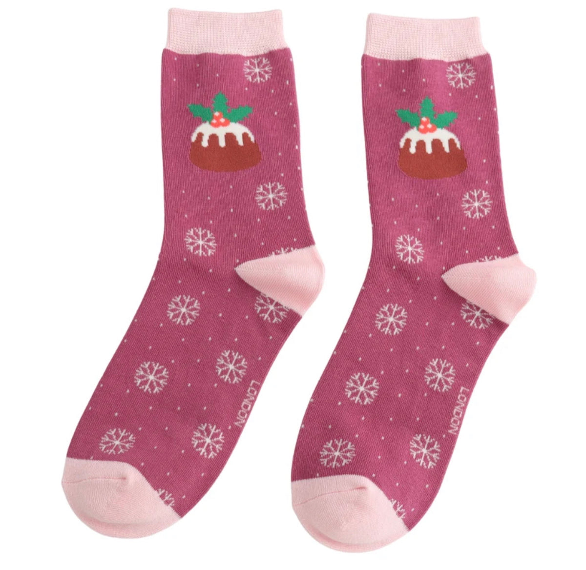 Miss Sparrow Christmas Pudding Socks Berry