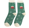Miss Sparrow Christmas Pudding Socks Green