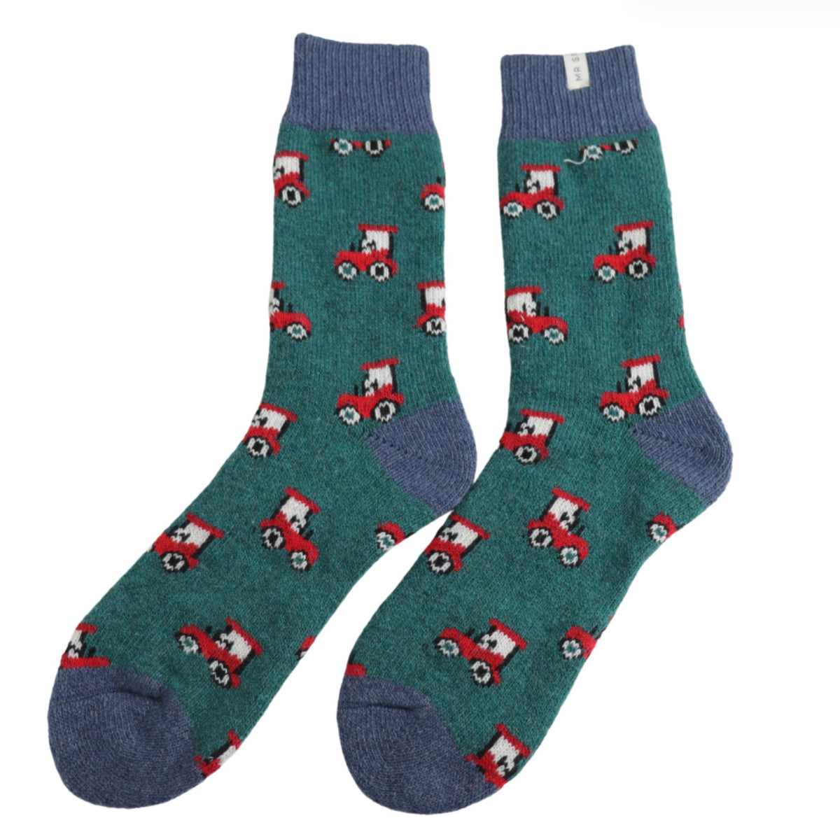 Mr Sparrow Wool Tractor Sock Green