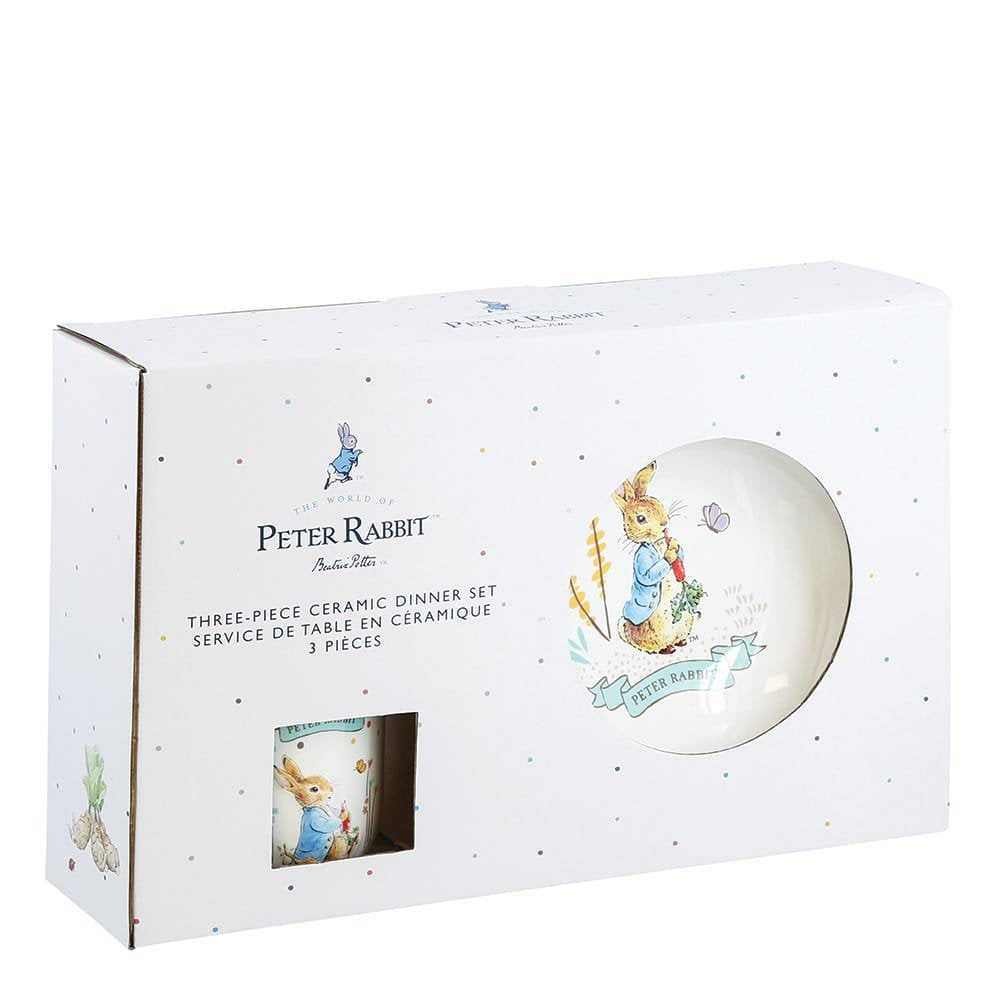 Beatrix Potter Peter Rabbit 3pce Ceramic Dinner Set