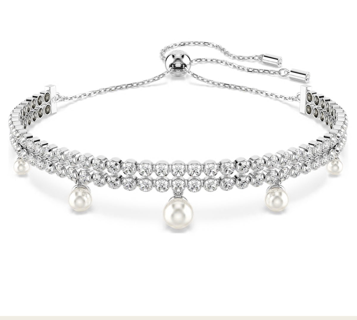 Swarovski Ariana Grande x Swarovski Bracelet Crystal Pearl Round Cut White Rhodium Plated