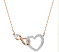 Swarovski Hyperbola Necklace Infinity And Heart White Mixed Metal Finish