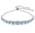 Swarovski Imber Tennis Bracelet Mixed Round Cuts Blue Rhodium Plated