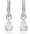 Swarovski Stilla Drop Earrings Pear Cut White Rhodium Plated