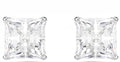 Swarovski Stilla Attract Stud Earrings Square Cut White Rhodium Plated