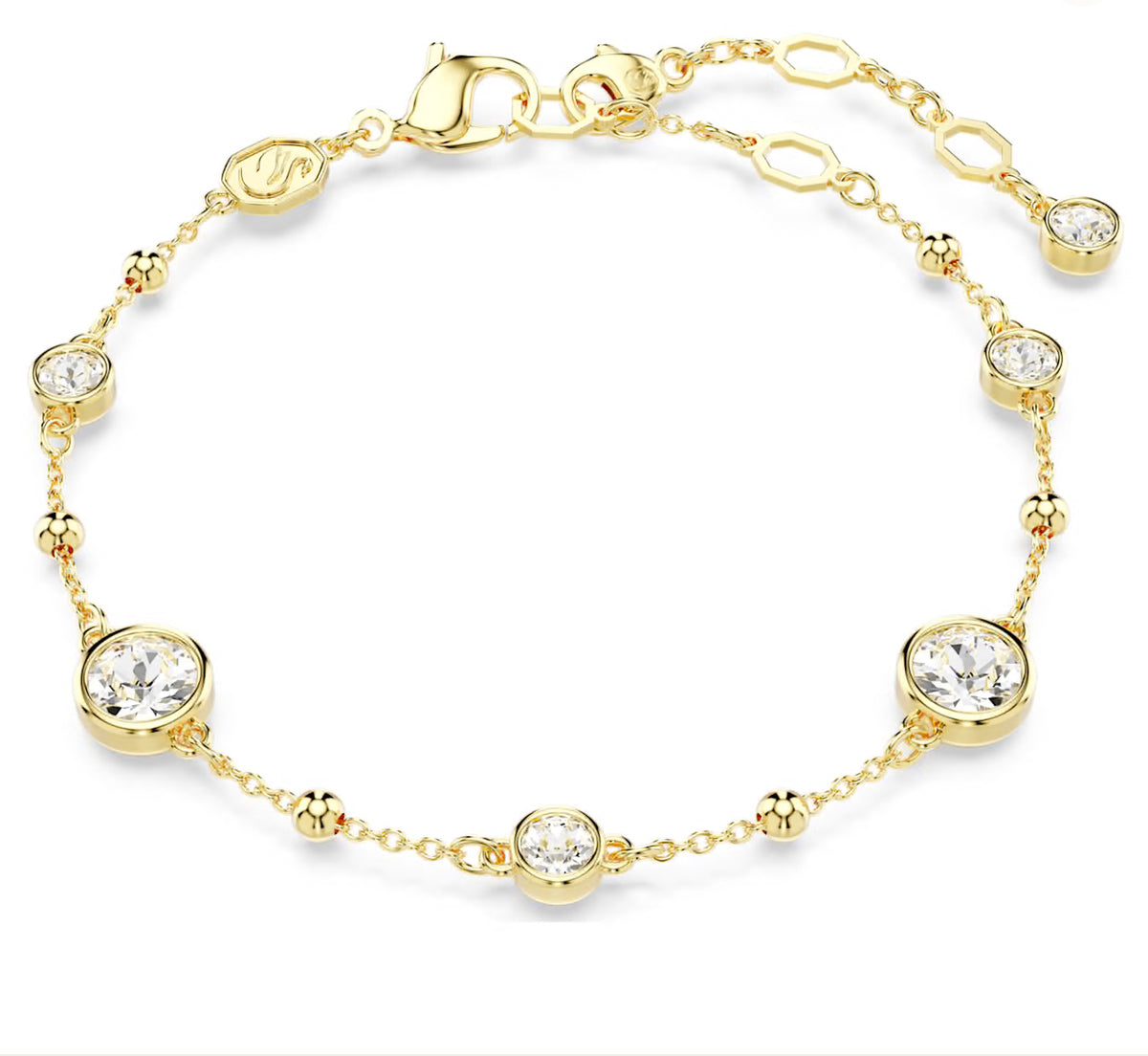 Swarovski Imber Bracelet Round Cuts Scattered Design White 18k Gold Plated