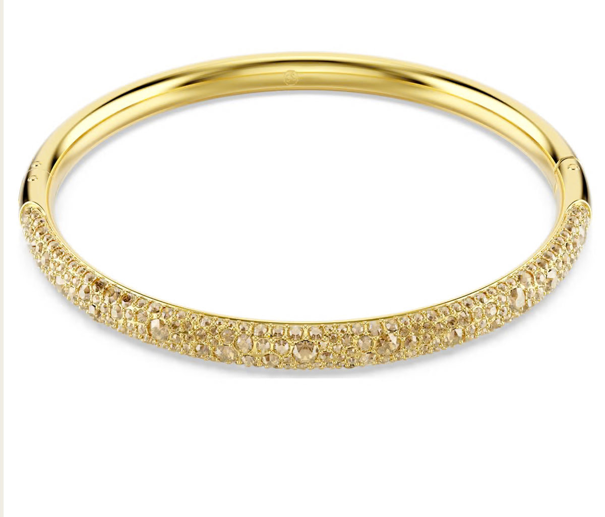 Swarovski Sublima Bangle Snow Pave Gold Tone 18k Gold Plated Medium