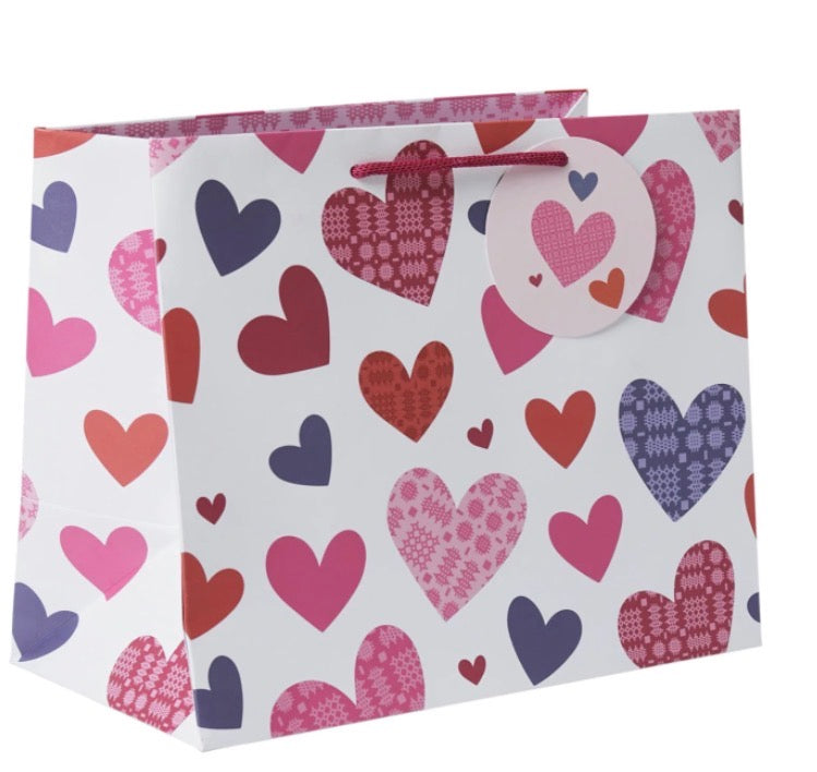 Belly Button Designs Tapestry Hearts Tote Gift Bag
