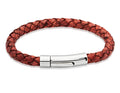 Unique And Co Men’s Antique Rust Leather Bracelet With Stainless Steel Clasp 21cm