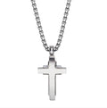 Unique And Co Men’s Solid Stainless Steel Cross Necklace