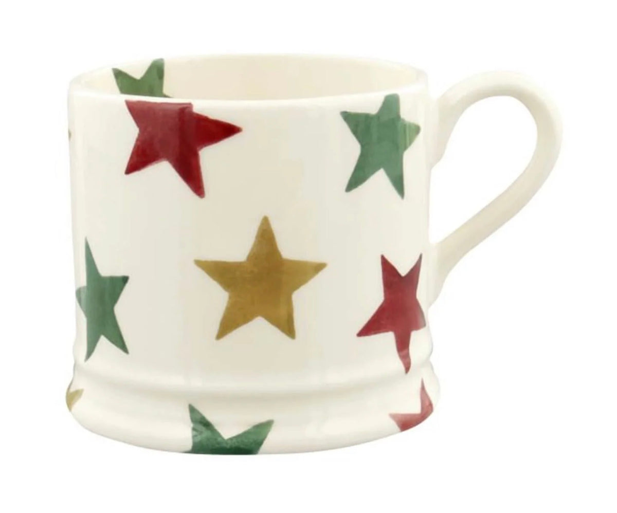 Emma Bridgewater Red Green & Gold Stars Small Mug