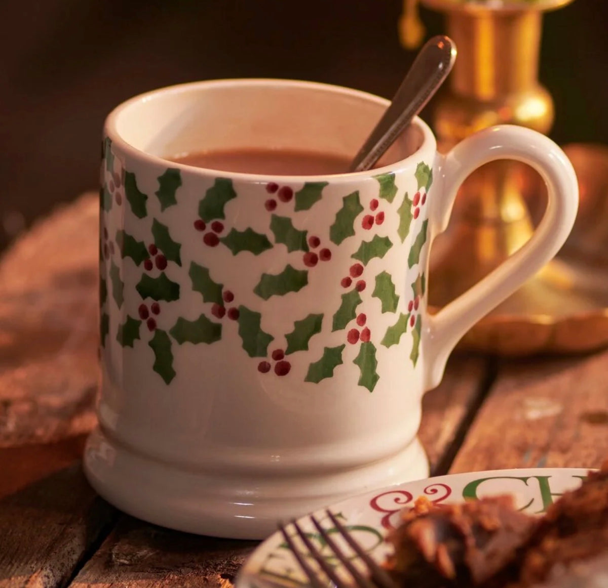 Emma Bridgewater Tiny Scattered Holly 1/2 Pint Mug