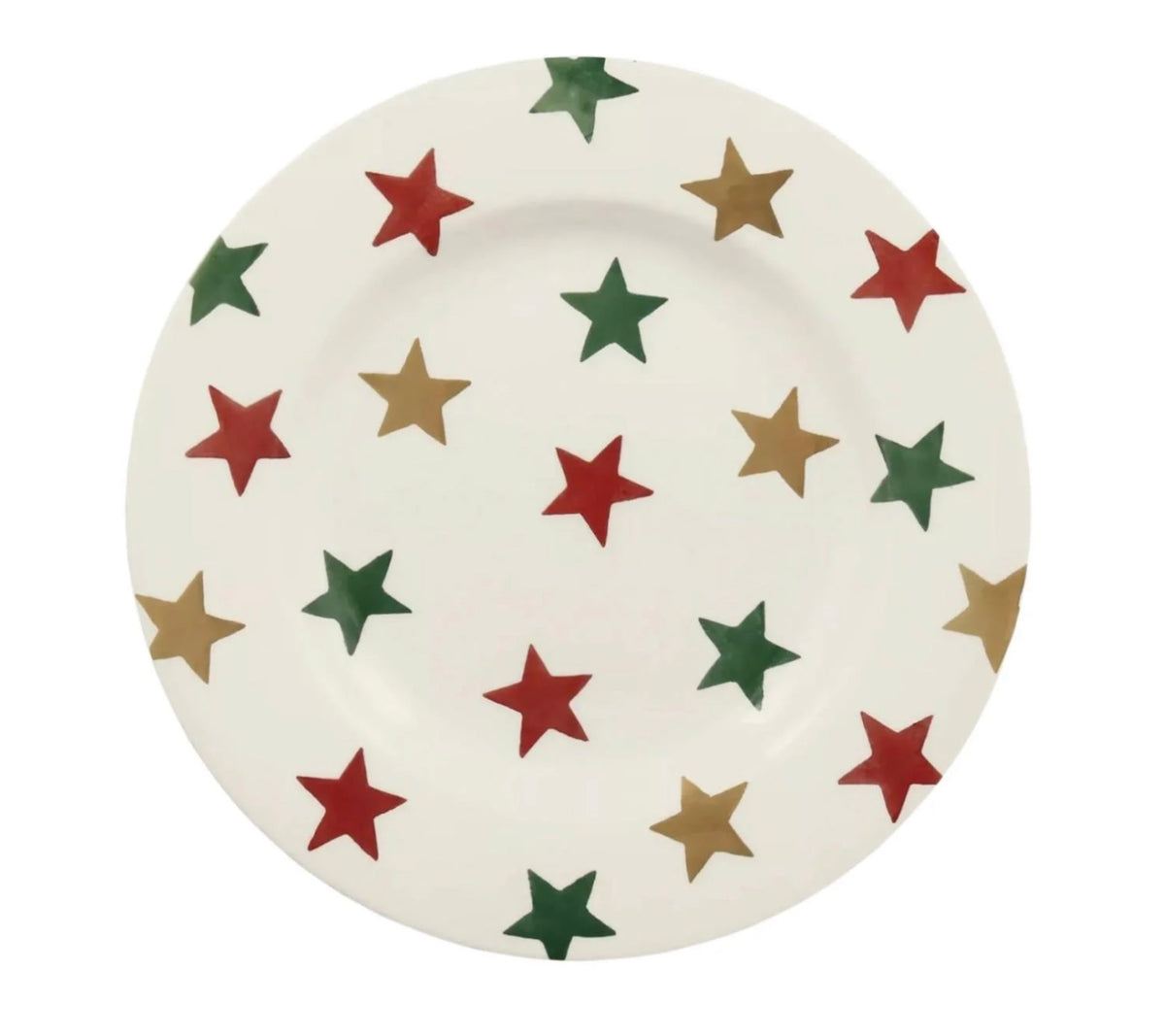 Emma Bridgewater Red Green & Gold Stars Medium 8.5 " Dinner Plate