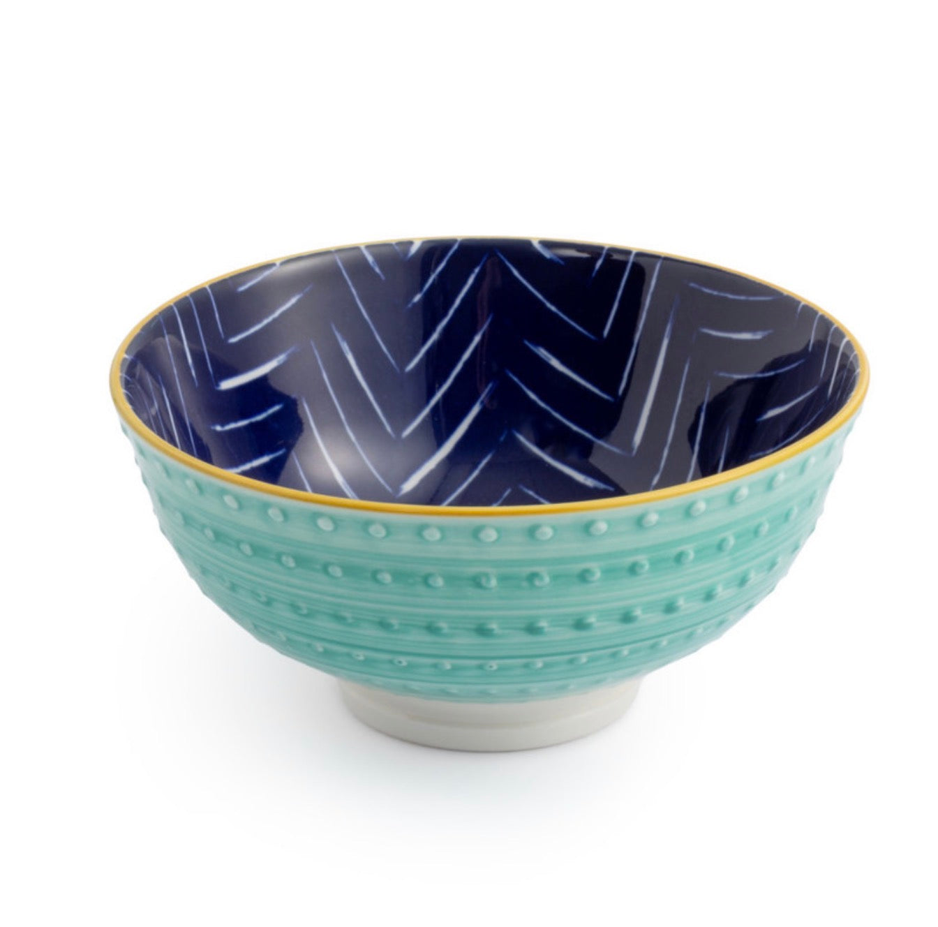 Mikasa Indigo Chevron Stoneware Nibble Bowl 12cm