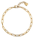 Uno De 50 Ser Valiente Gold Short Paper Link Necklace