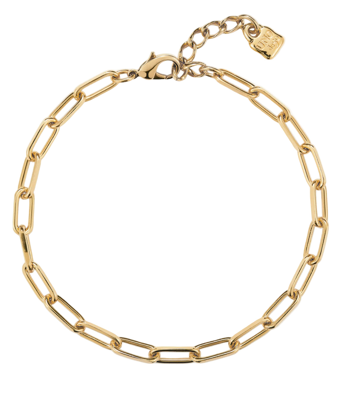 Uno De 50 Ser Valiente Gold Short Paper Link Necklace