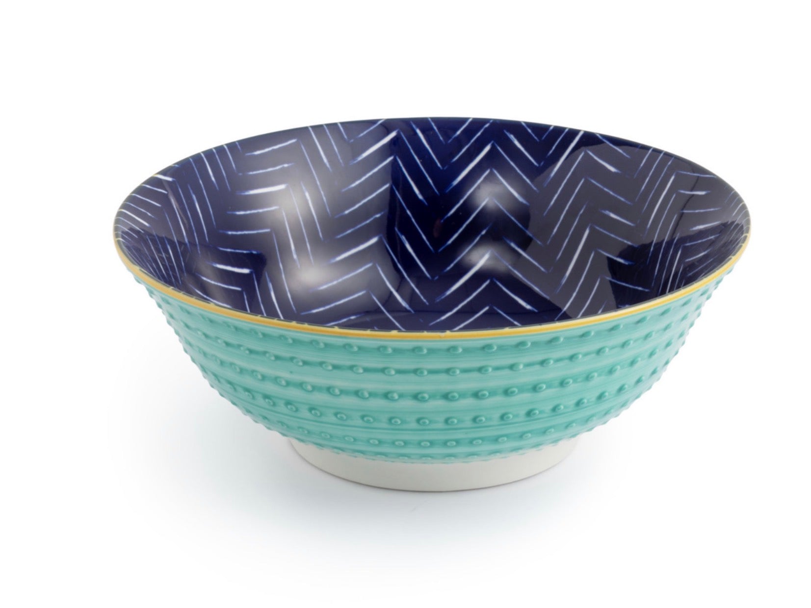 Mikasa Indigo Chevron Stoneware Ramen Bowl 21cm
