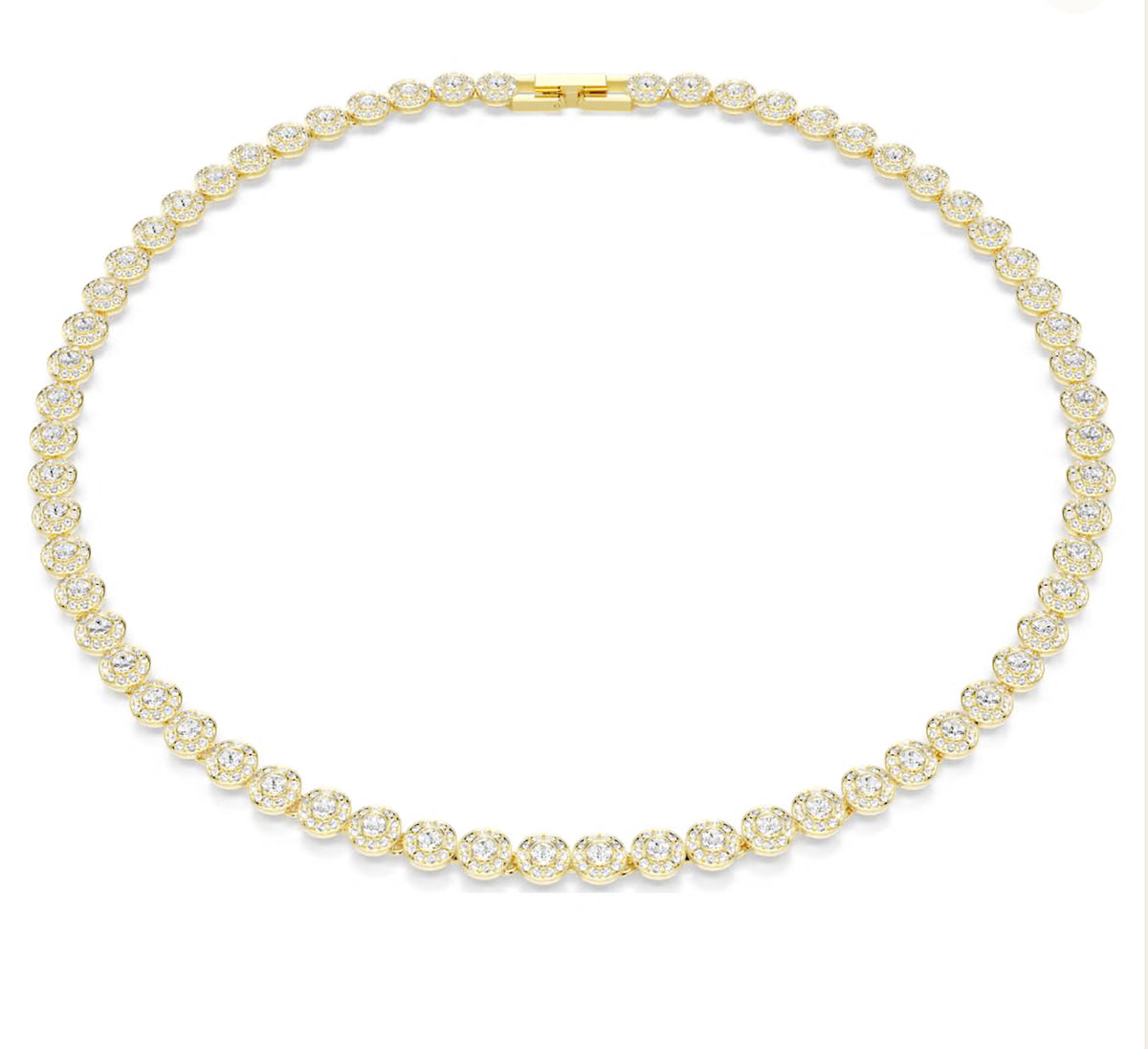 Swarovski Una Angelic Necklace Round Cut Small White Gold Tone Plated