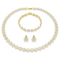 Swarovski Una Angelic Set Round Cut White Gold Tone Plated