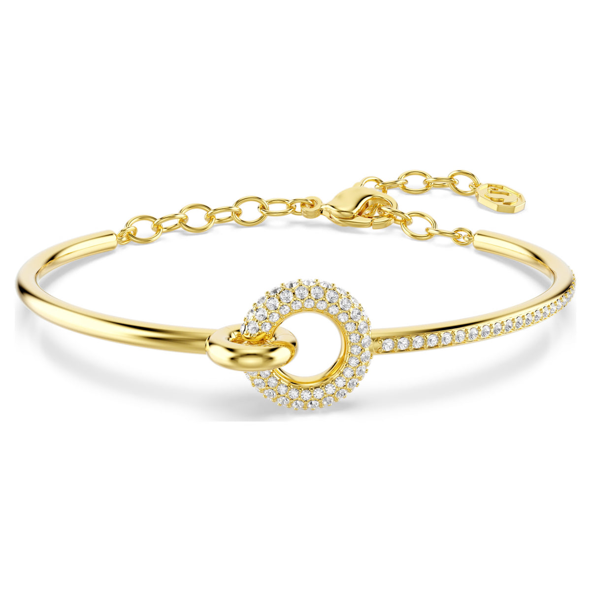 Swarovski Dextera Bangle Round Cut White Gold Tone Plated