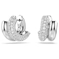 Swarovski Dextera Hoop Earrings Round Cut Mini White Rhodium Plated
