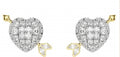 Swarovski Idyllia Stud Earrings Mixed Cuts Heart With Arrow White