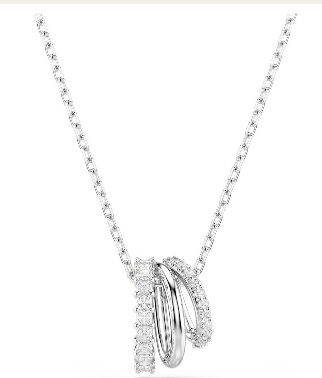 Swarovski Hyperbola Pendant Round Cut White Rhodium Plated