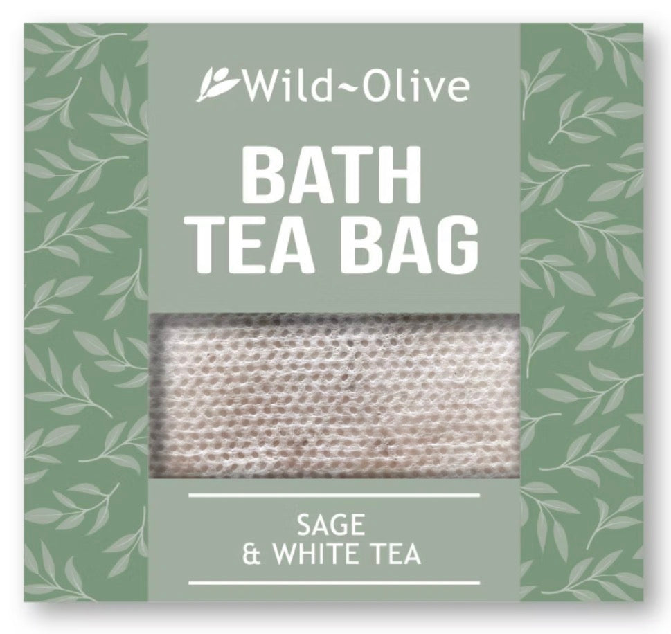 Wild Olive Bath Tea Bag Sage And White Tea