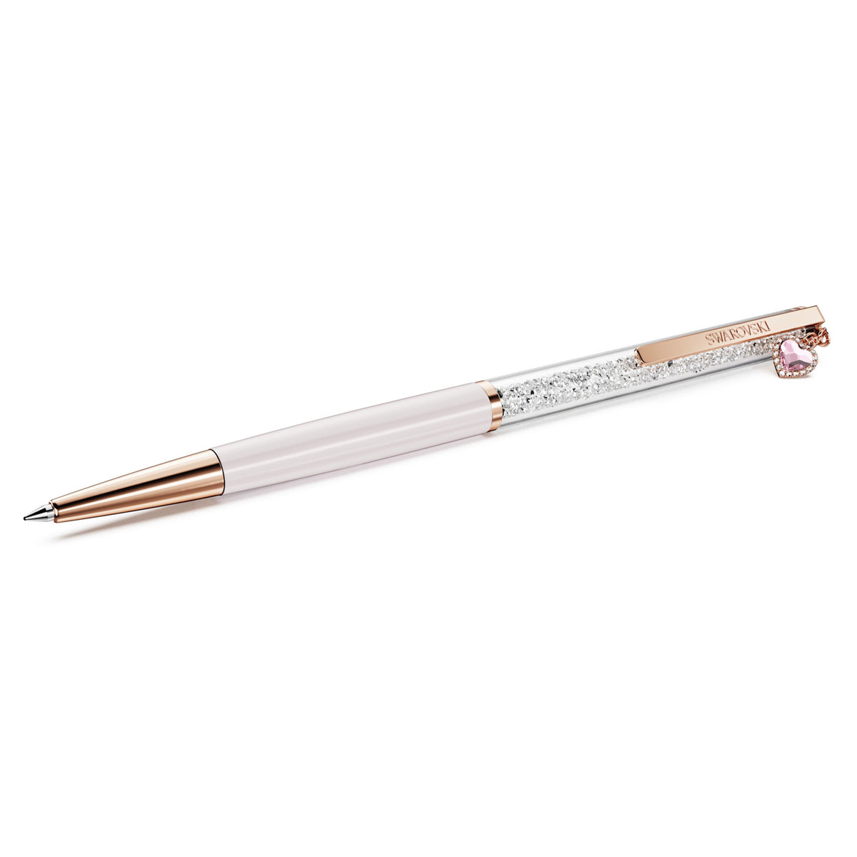 Swarovski Crystalline Ballpoint Pen Heart Pink Pink Lacquered RoseGold Plated