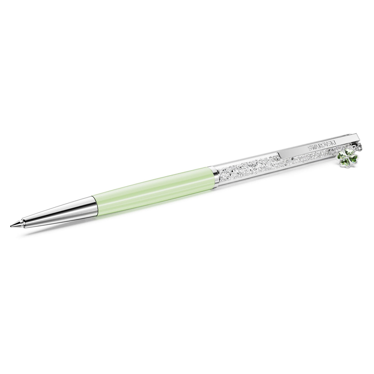 Swarovski Crystalline Ballpoint Pen Clover Green Green Lacquered Crome Plated