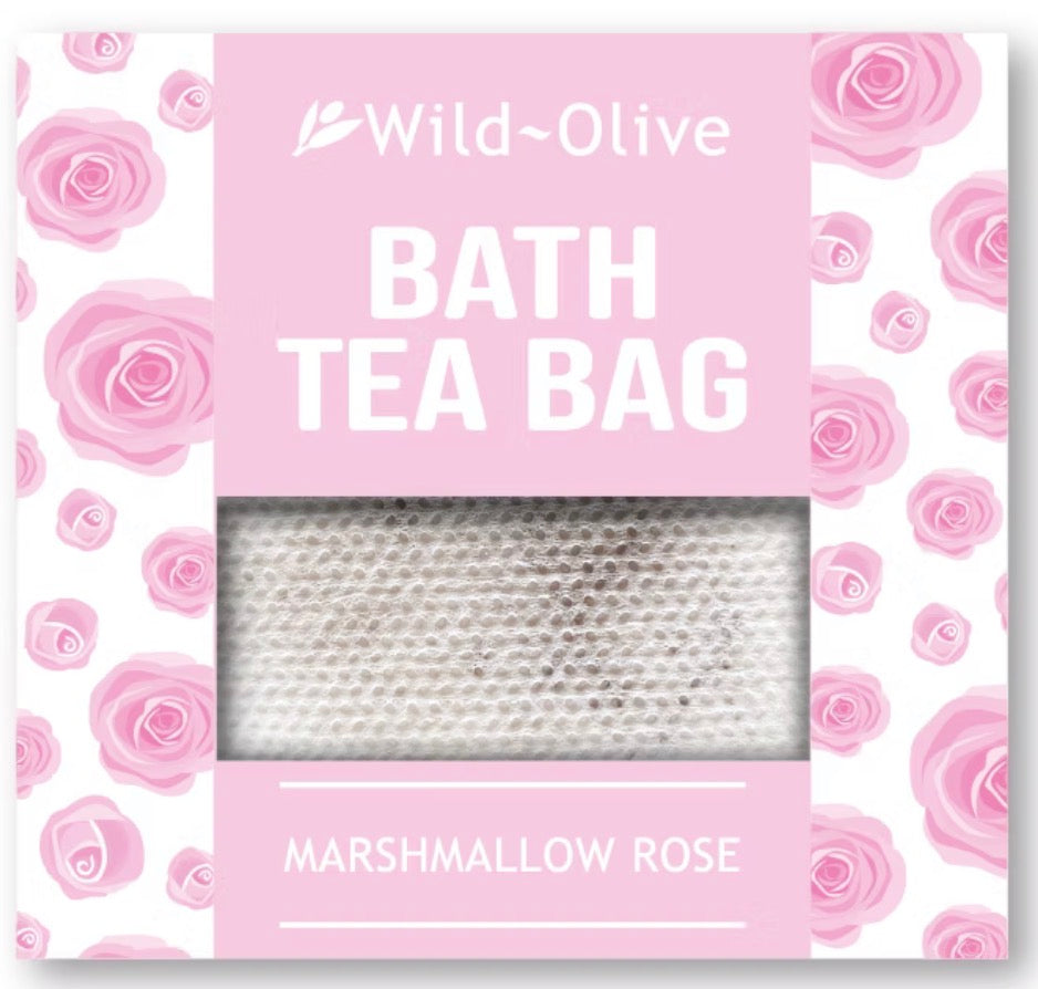 Wild Olive Bath Tea Bag Marshmallow Rose