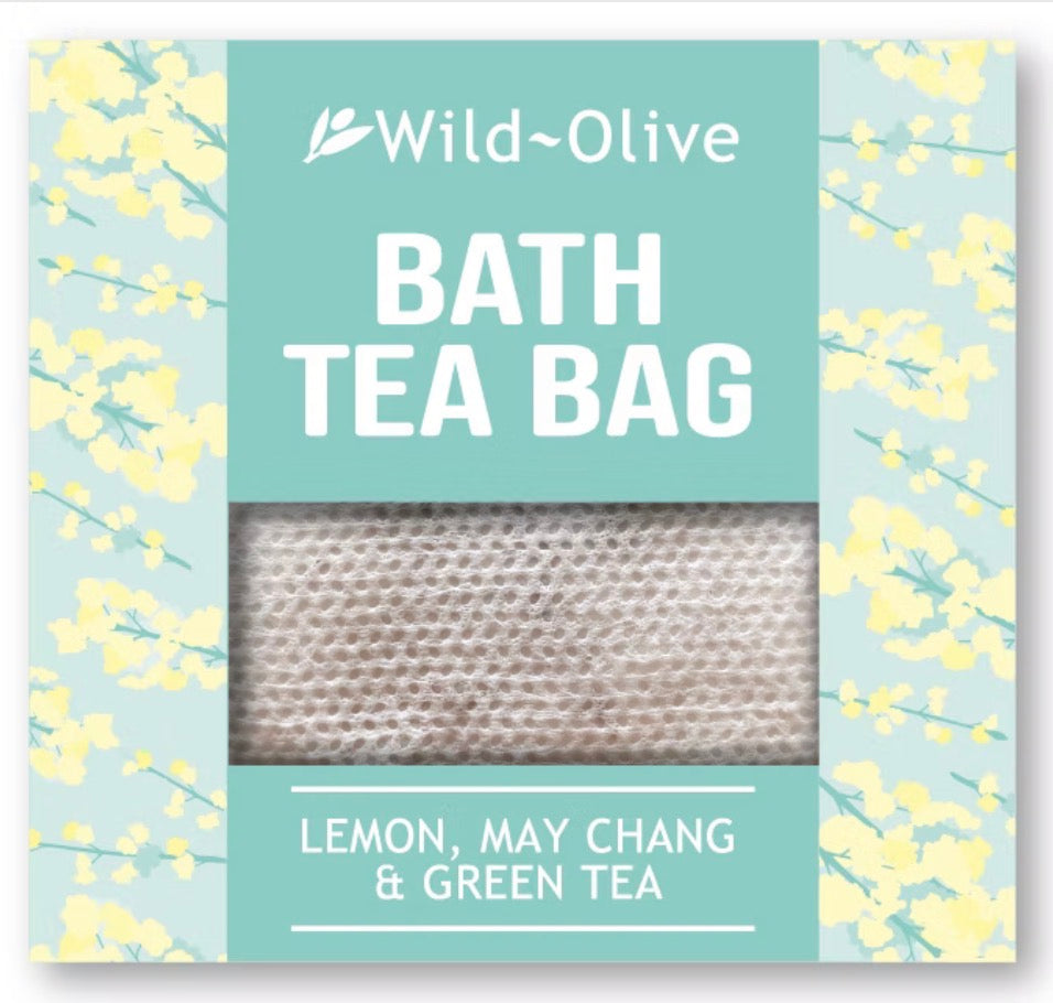 Wild Olive Bath Tea Bag Lemon, May Chang and Green Tea