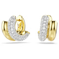 Swarovski Dextera Hoops Earrings Round Cut Mini White Gold Tone Plated