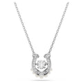 Swarovski Symbolica Pendant Crystal Pearl Round Cut Pavé Horseshoe White