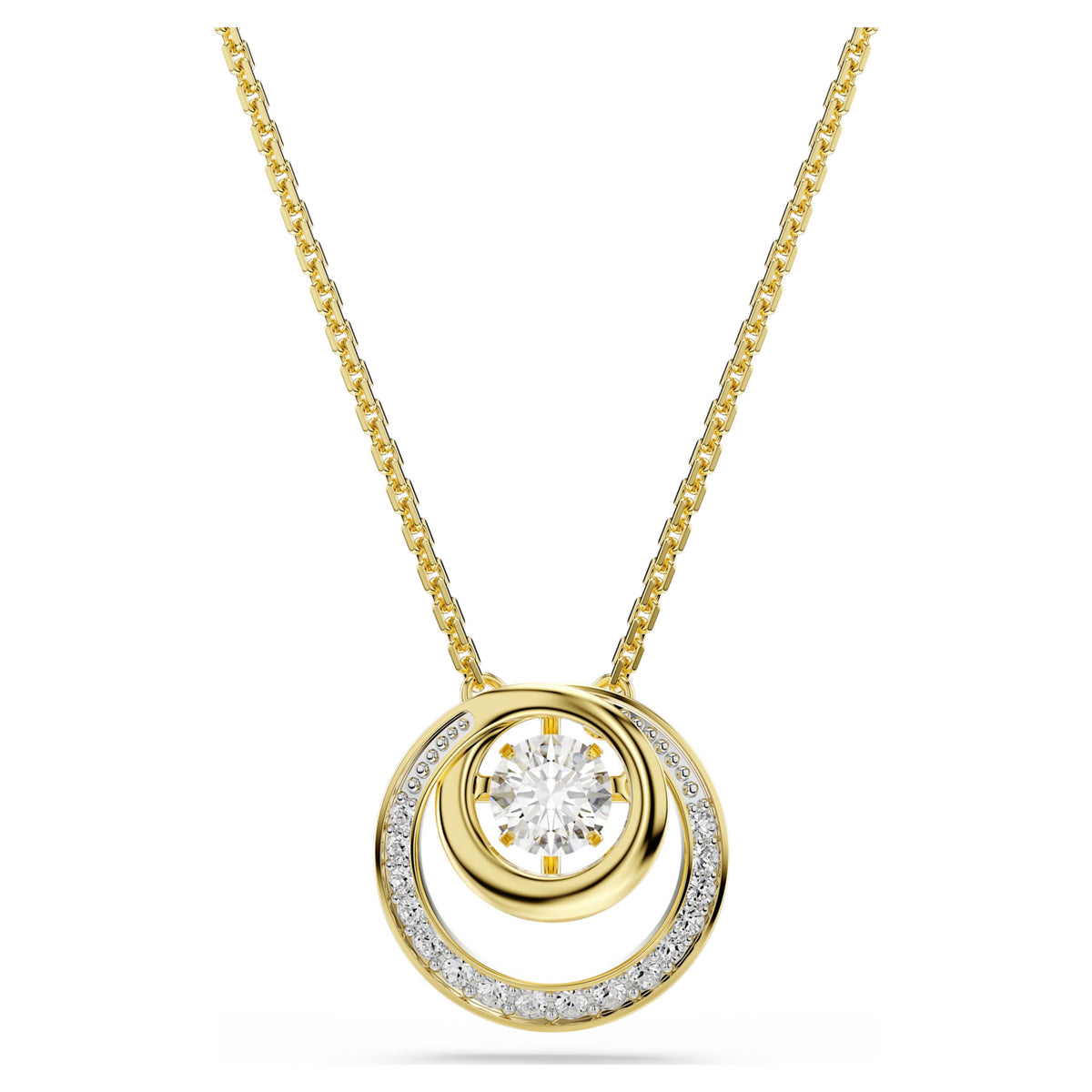 Swarovski Hyperbola Pendent Round Cut White GoldTone Plated