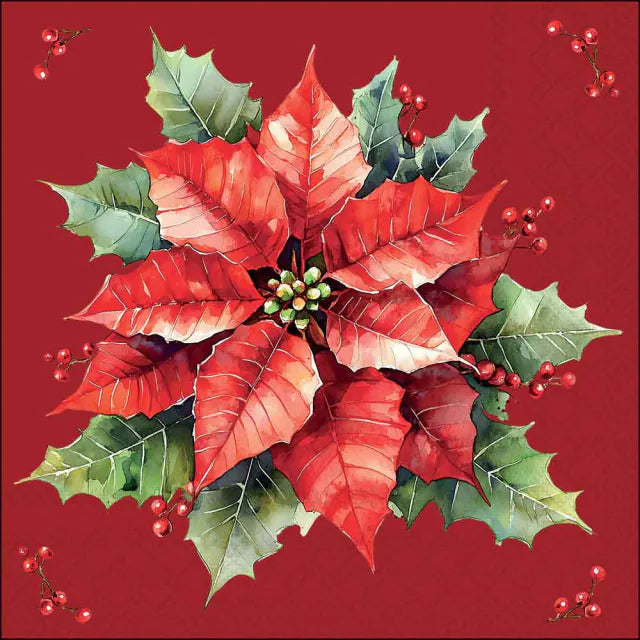 Ambiente Christmas Paper Napkins Festive Poinsettia