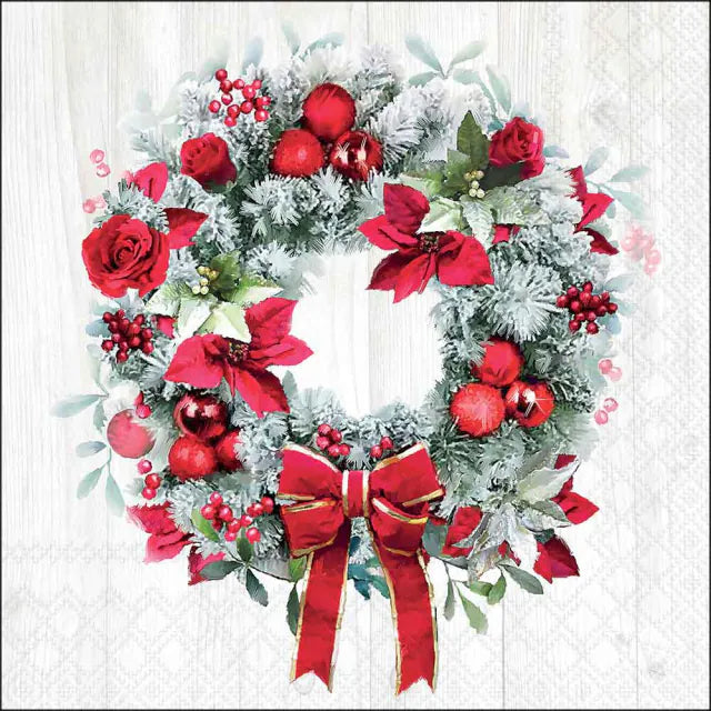 Ambiente Christmas Paper Napkins Blooming Wreath