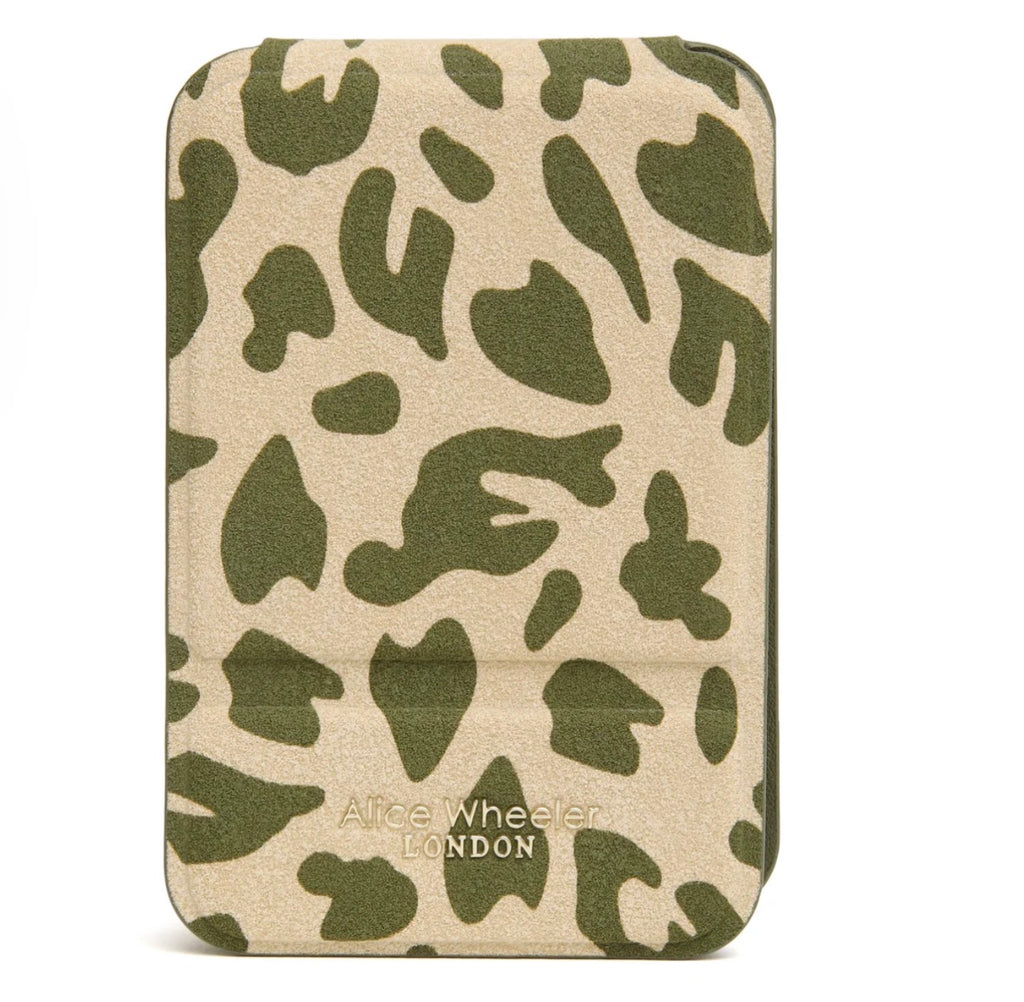 Alice Wheeler Olive Leopard - Mini Folding Mirror