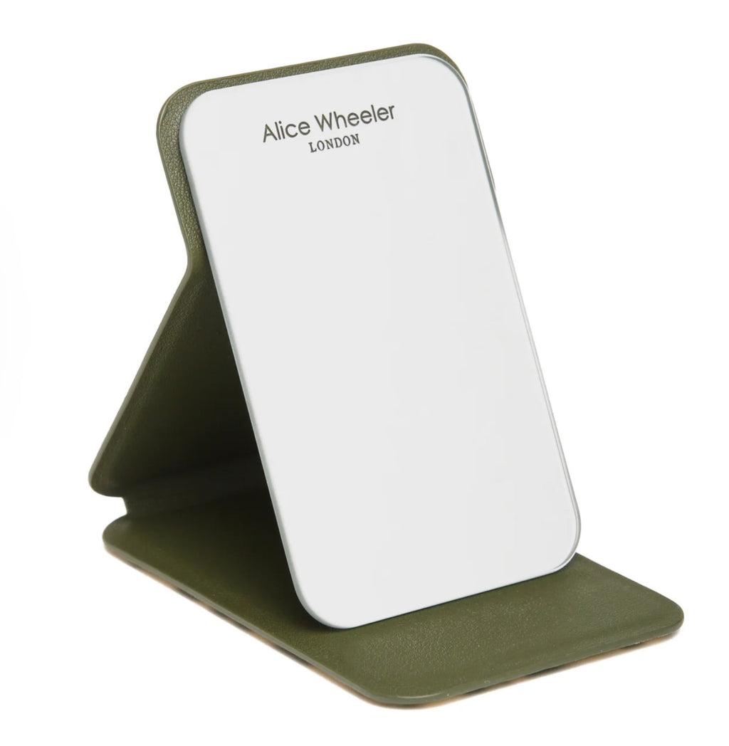 Alice Wheeler Olive Leopard - Mini Folding Mirror