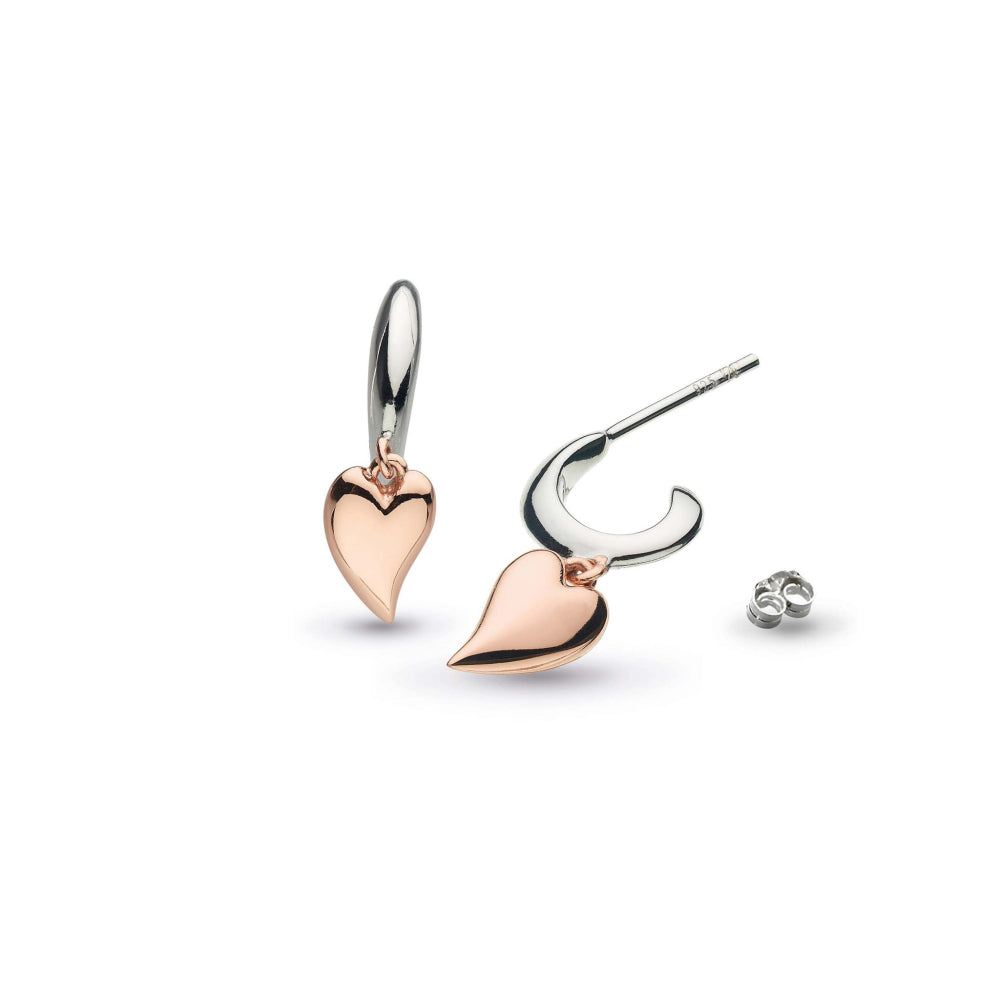 Kit Heath Desire Kiss Blush Mini Heart Hoop Drop Earrings