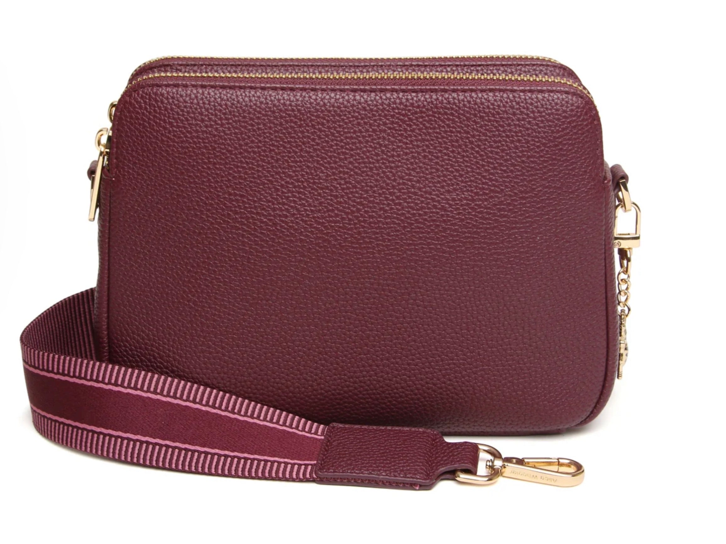 Alice Wheeler Berry - Dual Double Zip Crossbody Bag