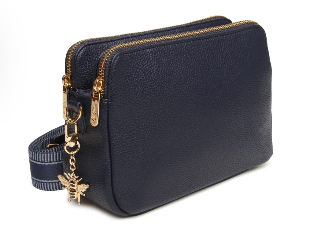 Alice Wheeler Navy - Dual Double Zip Crossbody Bag