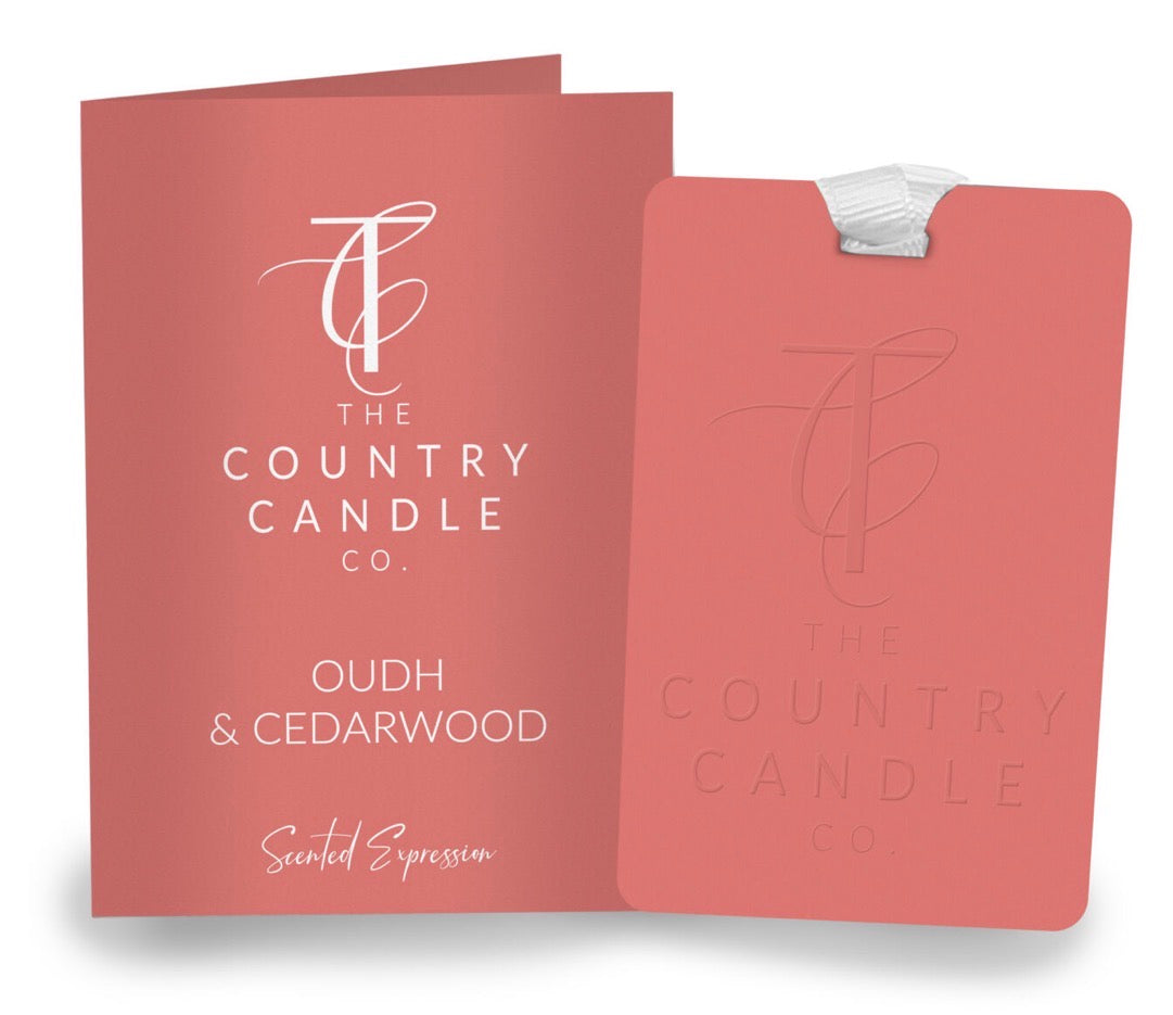 The Country Candle Company Scented Expressions Oudh & Cedarwood Luxury Fragrance Card
