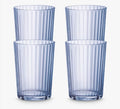Bormioli Rocco Exclusiva Fluted Highball Glasses Pack of 4, 500ml Blue