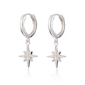 Scream Pretty Starburst Hoop Earrings Rhodium Plated Sterling Silver