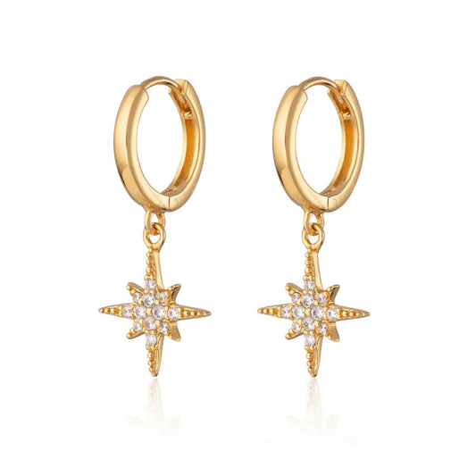Scream Pretty Starburst Hoop Earrings 18k Gold Plated Sterling Silver