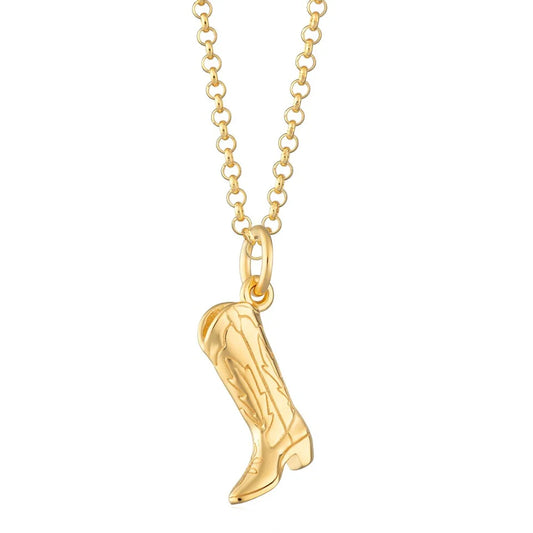 Scream Pretty Cowboy Boot Necklace 18k Gold Plated Sterling Silver