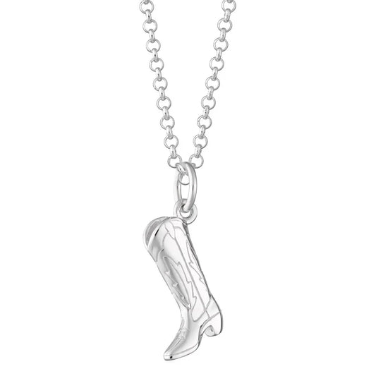 Scream Pretty Cowboy Boot Necklace Sterling Silver