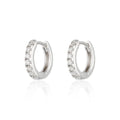 Scream Pretty Huggie Earrings With Clear Stones Sterling Silver